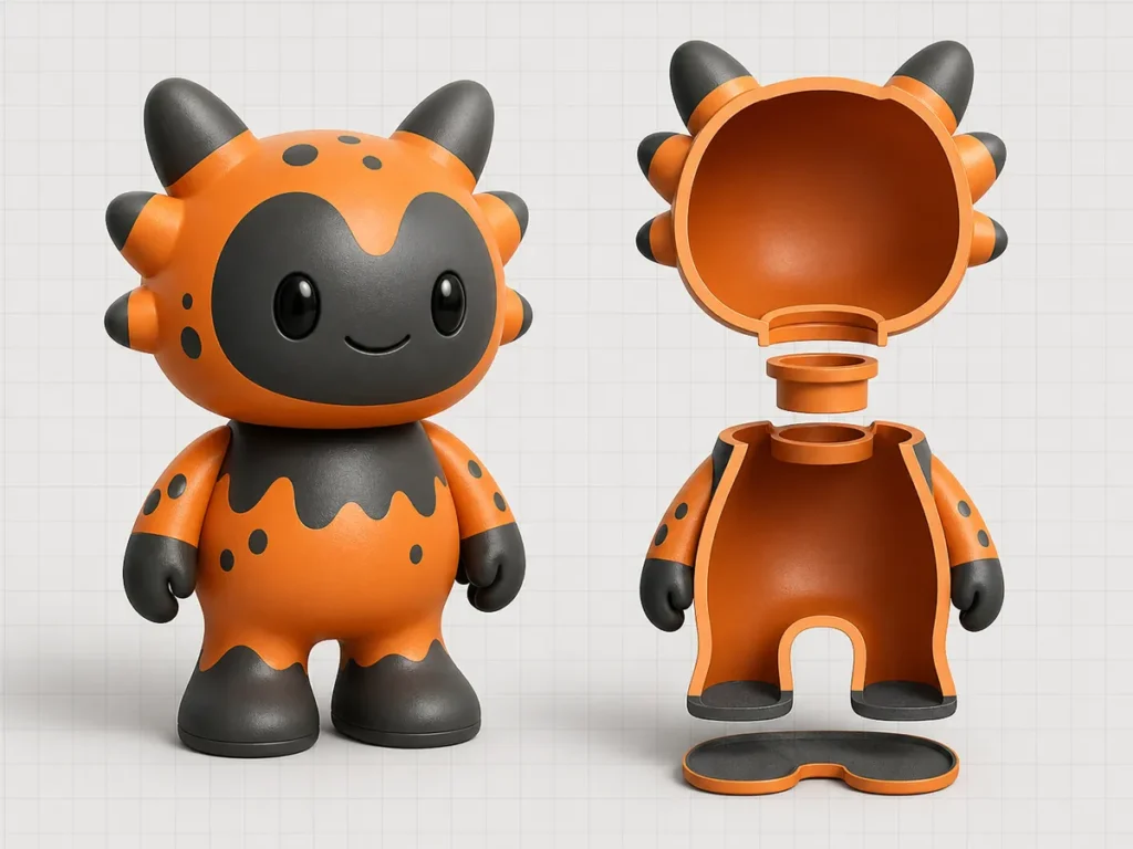 vinyl toy hollow body engineering route