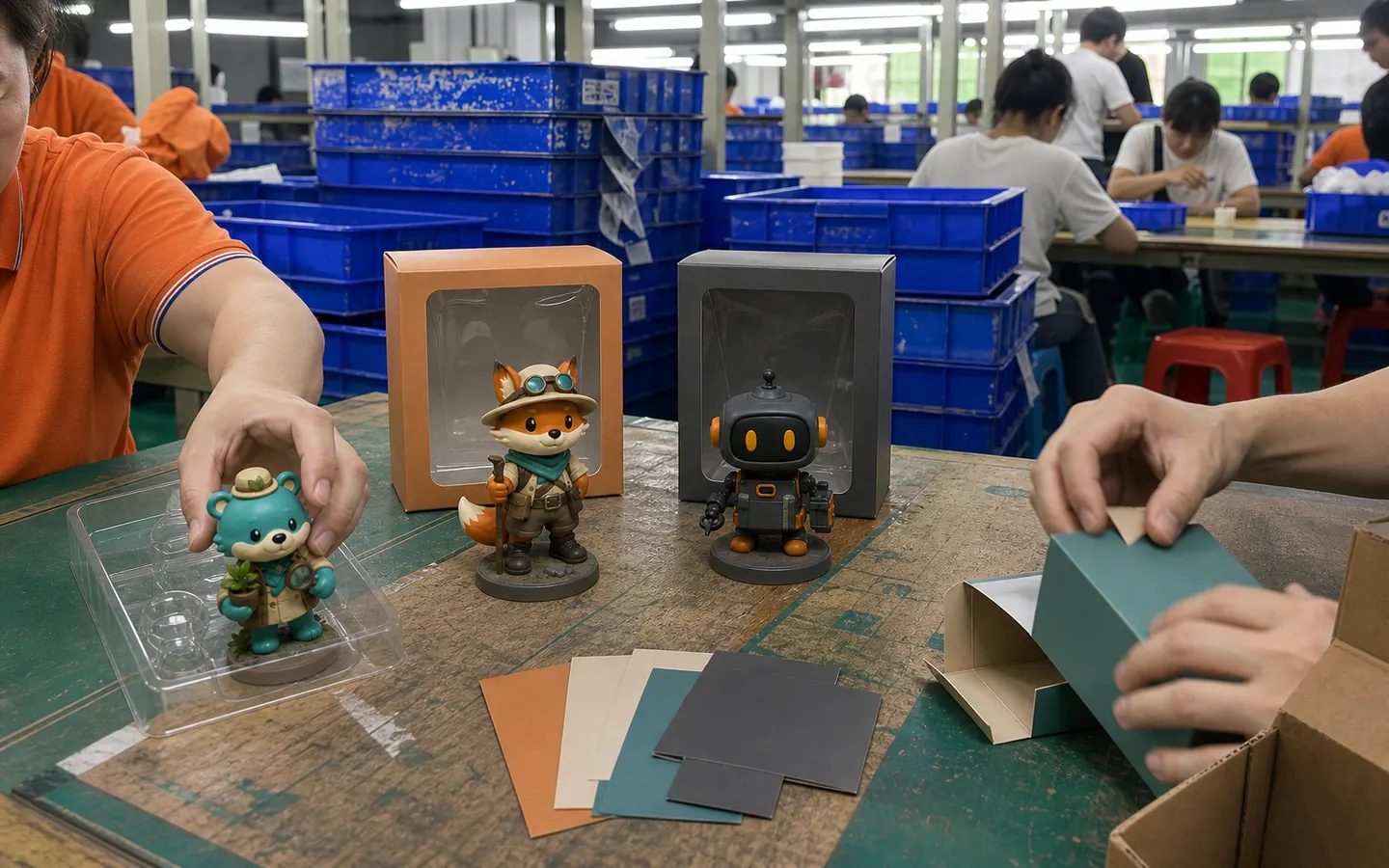 retail promotional pvc figurines with packaging samples